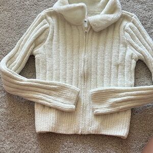 SO Cream Ribbed Kids Sweater
